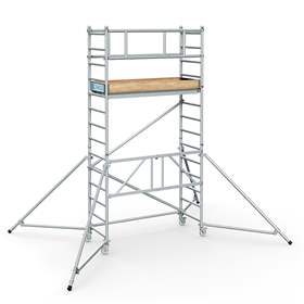 Modulares Aluminium-Gerüst mit Räder, Plattform 1,8 x 0,6 m, Plattformhöhe 2,55 m