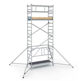 Modulares Aluminium-Gerüst mit Räder, Plattform 1,8 x 0,6 m, Plattformhöhe 3,55 m
