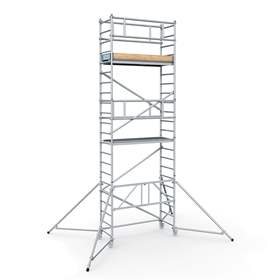 Modulares Aluminium-Gerüst mit Räder, Plattform 1,8 x 0,6 m, Plattformhöhe 4,55 m