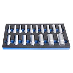 Set de capete chei tubulare lungi antrenare 1/2" (10-32), UNIOR, 17 buc.