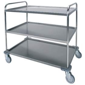 Cărucior cu polițe din oțel inoxidabil, profesional, 3 polițe, HxLxl: 1080x730x1150 mm