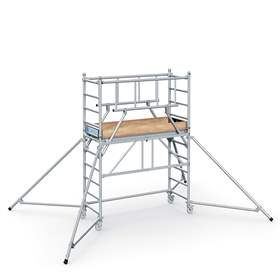 Modulares Aluminium-Gerüst S-Plus mit Räder, Plattform 1,8 x 0,6 m, Plattformhöhe 1,55 m