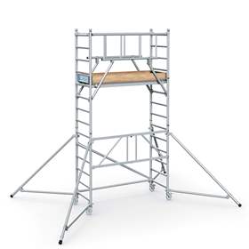 Modulares Aluminium-Gerüst S-Plus mit Räder, Plattform 1,8 x 0,6 m, Plattformhöhe 2,55 m