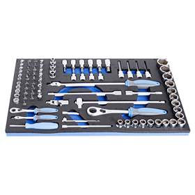 Steckschlüssel-Set 1/4 Zoll und 1/2 Zoll mit Zübehor, UNIOR, 88 St.