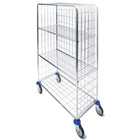 Manipulační vozík drátěný se 2 přestavitelnými policemi, v x d x š: 1500x530x1090 mm