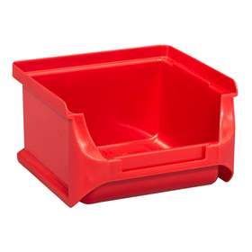 Plastový zásobník s viditelným obsahem, 100 x 102 x 60 mm, barva červená, bal. 30 ks
