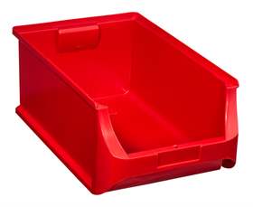 Plastový zásobník s viditelným obsahem, 500 x 310 x 200 mm, barva červená, bal. 6 ks