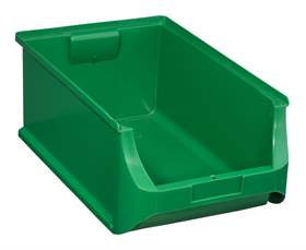 Plastový zásobník s viditelným obsahem, 500 x 310 x 200 mm, barva zelená, bal. 6 ks