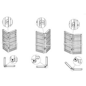 Rohové úhelníky pro propojení panelů do rohu pod úhlem 90°- 180°, bal. 3 ks (pro jeden roh výšky 2200 mm)