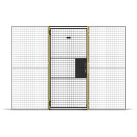 Einflügeltür (für Maschinenschutzgitter), Breite 1000 mm, Säulen Gelb/Tür Schwarz