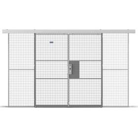 Doppelschibetür (für Maschinenschutzgitter), Breite 2000 mm, Säulen Grau/Tür Grau