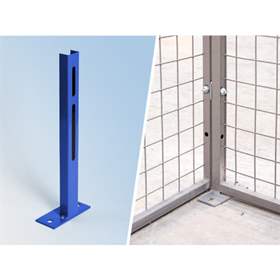 Standkonsole (Endstück) für Schutzgitter, Farbe Blau