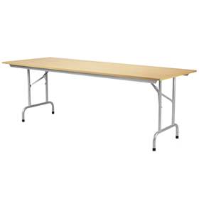 Klappbarer Konferenztisch RICO, Länge 2000 mm, Platte Ahorn, Konstruktion silberlackiert
