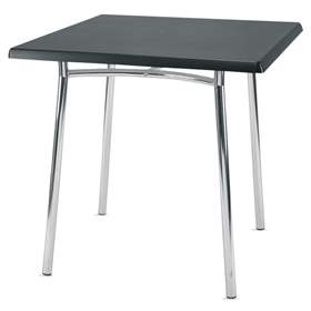 Masă de conferințe TIRAMISU universală, 800 x 800 mm, cadru cromat, blatul mesei negru