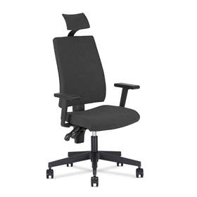 Bürostuhl I-LINE mit Kopfstütze, gepolstert, Bezugsmaterial Basic, Frabe Anthrazit