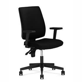 Bürostuhl TAKTIK mit Armlehnen, Bezugsmaterial Basic - Farbe schwarz