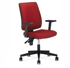 Bürostuhl TAKTIK mit Armlehnen, Bezugsmaterial Basic - Farbe rot
