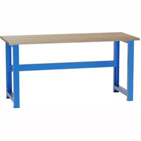 Banc de lucru atelier cu reglare pe înălțime LxlxH 1700x700x827-1027 mm Kovona, albastru RAL5012