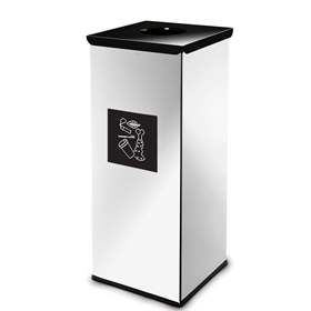 Wertstoffsammler EKO SQUARE, Volumen 60 l, Stahlbehälter lackiert, Farbe Schwarz