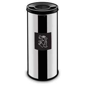 Wertstoffsammler EKO, Volumen 45 l, Edelstahlbehälter, farbe Schwarz