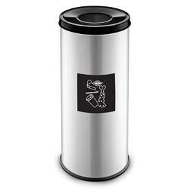 Wertstoffsammler EKO, Volumen 45 l, Stahlbehälter lackiert, farbe Schwarz