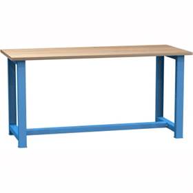 Banc de lucru atelier LxlxH 1700x700x827 mm Kovona, traversă inferioara, albastru RAL5012