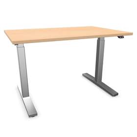 Bürotisch 1200x800 mm, elektrisch höhenverstellbar 710-1210 mm, Tischdesk Ahorn / Gestell grau
