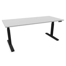 Bürotisch 1800x800 mm, elektrisch höhenverstellbar 620-1270 mm, Tischdesk grau / Gestell schwarz