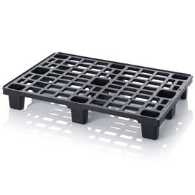 Kunststoff-Leichtpalette 1200 x 800 mm, Schwarz, mit Füßen