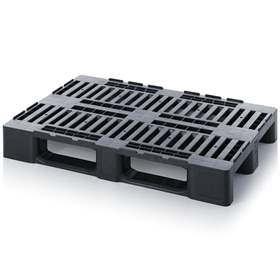 Mediumpalette 1200 x 800 mm, perforiert, Schwarz, mit Kufen