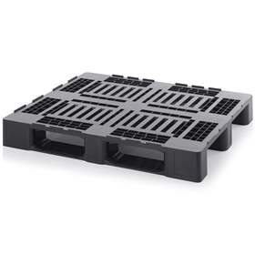 Mediumpalette 1200 x 1000 mm, perforiert, Schwarz, mit Kufen