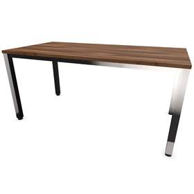 Stůl kancelářský, rovný, podnoží hranaté, lesklé, barva ořech, š x h: 1600 x 800 mm