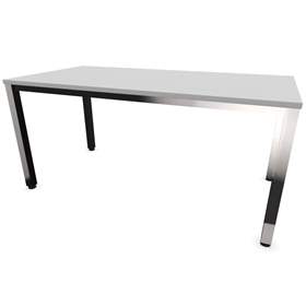 Stůl kancelářský, rovný, podnoží hranaté, lesklé, barva světle šedá, š x h: 1600 x 800 mm