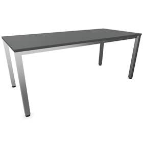 Büro-Schreibtisch, eckiges Säulen-Gestell, matt, Farbe Dunkelgrau, B x T: 1800 x 800 mm