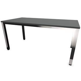 Stůl kancelářský, rovný, podnoží hranaté, lesklé, barva tmavě šedá, š x h: 1600 x 800 mm
