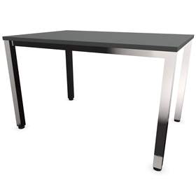 Büro-Schreibtisch, eckiges Säulen-Gestell, glänzend, Farbe Dunkelgrau, B x T: 1200 x 800 mm