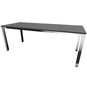 Büro-Schreibtisch, eckiges Säulen-Gestell, glänzend, Farbe Dunkelgrau, B x T: 2000 x 800 mm