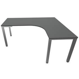 Büro-Schreibtisch 'L'-Form, Säulengestell-eckig, matt, Farbe Dunkelgrau, rechts, B: 1800 x 1600 mm