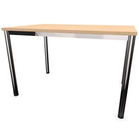 Büro-Schreibtisch, runde Tischbeine, glänzend, Farbe Ahorn, B x T: 1200 x 800 mm