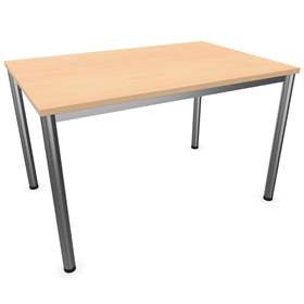 Büro-Schreibtisch, runde Tischbeine, matt, Farbe Ahorn, B x T: 1200 x 800 mm