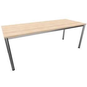 Büro-Schreibtisch, runde Tischbeine, matt, Farbe Akazie, B x T: 2000 x 800 mm