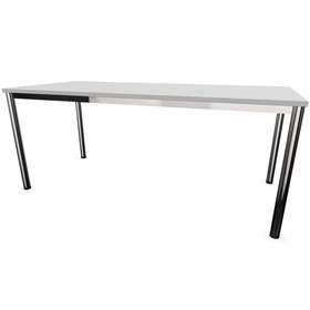 Stůl kancelářský, rovný, podnoží kulaté lesklé, barva světle šedá, š x h: 1800 x 800 mm