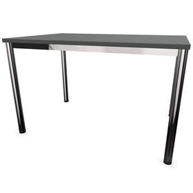 Büro-Schreibtisch,  runde Tischbeine, glänzend, Farbe Dunkelgrau, B x T: 1200 x 800 mm