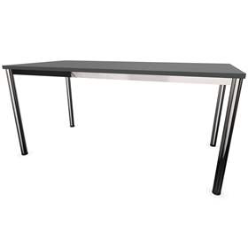 Stůl kancelářský, rovný, podnoží kulaté lesklé, barva tmavě šedá, š x h: 1600 x 800 mm