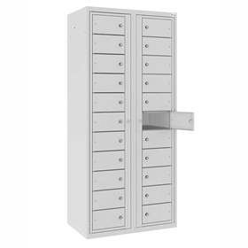 Wäscheausgabeschrank (22 Fächer) , HxBxT: 1800x800x500 mm, Korpus Lichtgrau RAL7035/Türfarbe Lichtgrau RAL7035