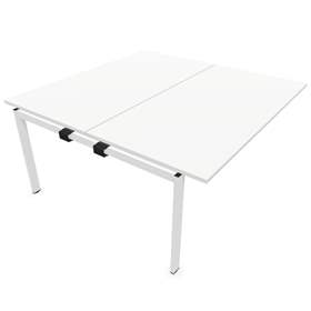 Stůl kancelářský SQart oboustranný, přídavný, podnoží bílé, pracovní deska bílá, š x h: 1600 x 1600 mm