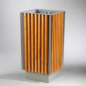 Abfallsammler, Holzlattenverkleidung Farbton Pinie,Volumen 65 l, Höhe 800 mm