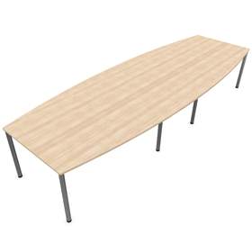 Konferenztisch, Fassform, Farbe Akazie, B x T: 4000 x 1400 mm