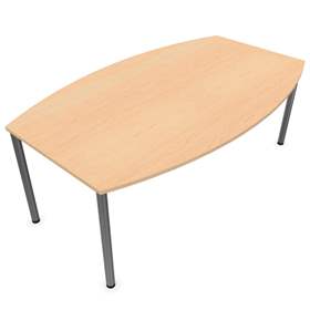 Konferenztisch, Fassform, Farbe Ahorn, B x T: 2000 x 1200 mm