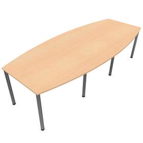 Konferenztisch, Fassform, Farbe Ahorn, B x T: 2800 x 1200 mm